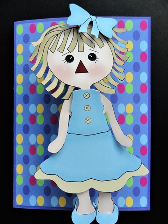 RAGGEDY ANNE BLOND DRESS-UP DOLL ACTIVITY CARD by Valerie Spowart