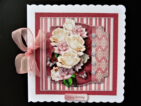 Silky Roses - Decoupage Card Mini Kit by Valerie Spowart