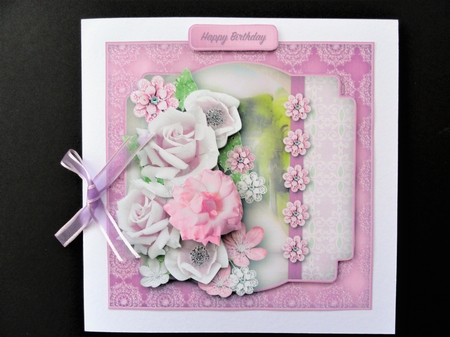 Pink Posy - Decoupage Card Mini Kit by Valerie Spowart