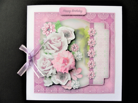 Pink Posy - Decoupage Card Mini Kit by Valerie Spowart