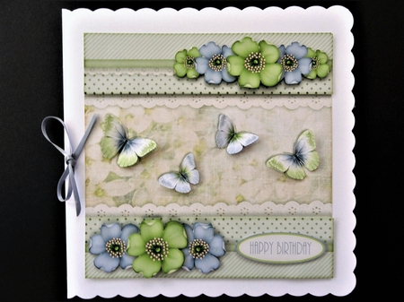 Vintage Stripes Dots Flowers purple green 1098 by Valerie Spowart