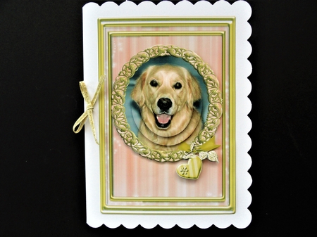 Love My Dog Alfie Golden Retriever Card Front & Topper by Valerie Spowart