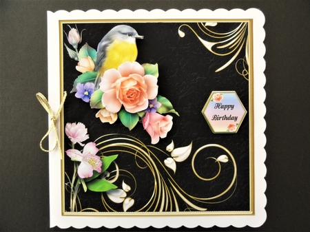 Elegant Black and Gold with Flowers by Valerie Spowart