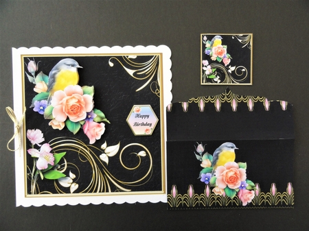 Elegant Black and Gold with Flowers by Valerie Spowart