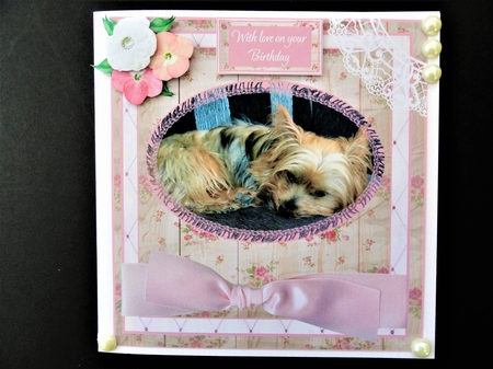 SHABBY CHIC YORKIE BIRTHDAY by Valerie Spowart