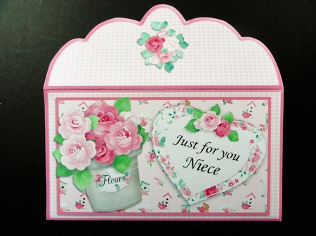 Pretty Floral Money Wallet Just for you Niece by Valerie Spowart