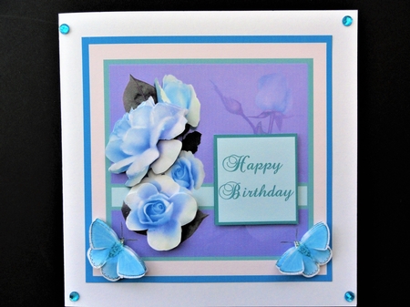 birthday rose turquoise by Valerie Spowart