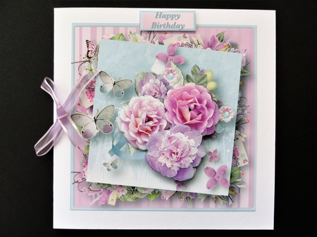 Shabby Posy - Decoupage Card Front by Valerie Spowart