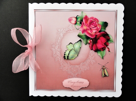 Rosalicious 8 Square Card Front with Step by Step by Valerie Spowart