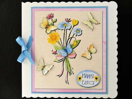 Easter - Floral Bouquet & Butterflies by Valerie Spowart