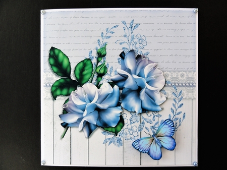  Bleu Porcelain  Roses by Valerie Spowart
