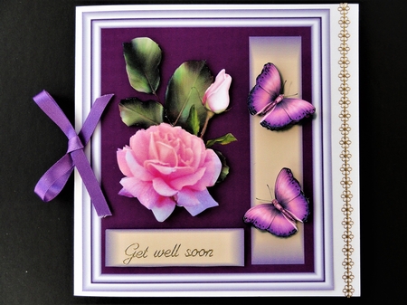 pink rose congratulations. by Valerie Spowart