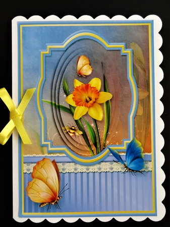 Daffodil Days Pyramid Card Front by Valerie Spowart