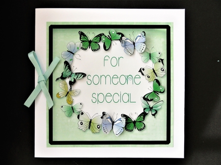 Butterfly Ring Card Topper - Green - Someone Special by Valerie Spowart