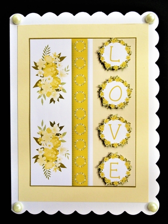 Love Wreath Card Topper - Yellow by Valerie Spowart
