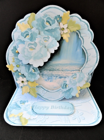 At the Waterfall - Shaped Easel Card by Valerie Spowart