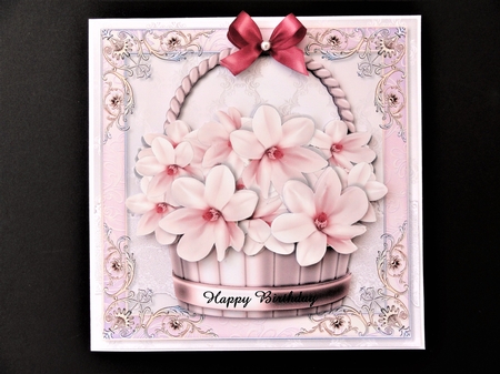 Basket Pink Magnolias Mini Kit by Valerie Spowart
