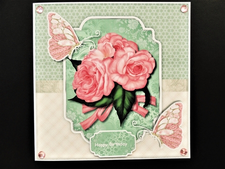 Roses & Butterflies Card Topper by Valerie Spowart