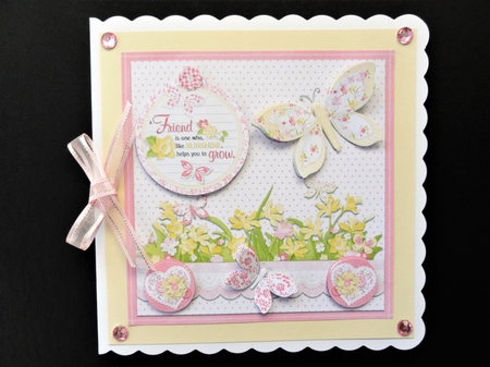 Floral Friend Square Card and Insert with optional layering elements by Valerie Spowart