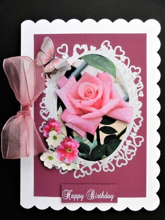 with love pink rose by Valerie Spowart