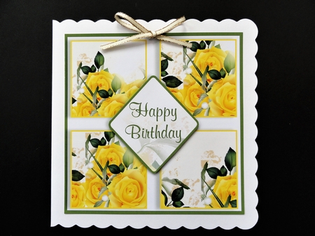 Yellow Rose Panel Card Topper by Valerie Spowart