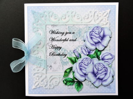 Vintage Roses In Blue by Valerie Spowart