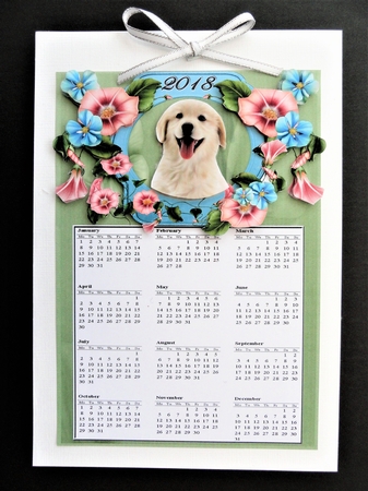 Mini Kit- A4 Beautiful Little Puppy Calendar for 2025 #13 by Valerie Spowart