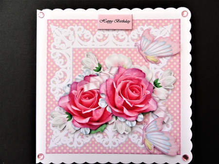 Beautiful Roses In Lace Frame Mini Kit by Valerie Spowart