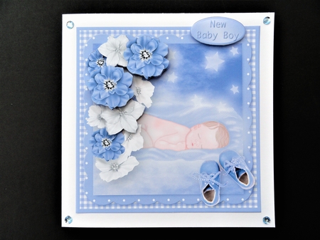 Little Baby Boy Decoupage Card by Valerie Spowart