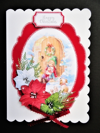 Christmas Scene Topper Red 4 by Valerie Spowart