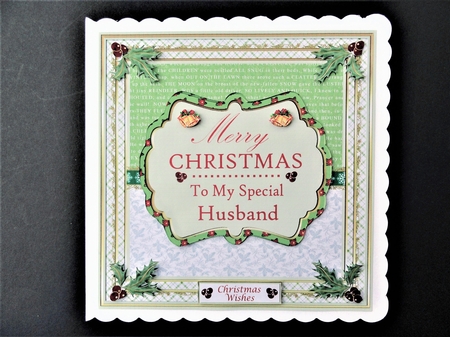 Merry Christmas To My Special Husband Vintage Topper by Valerie Spowart