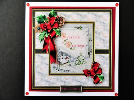 Christmas scene and holly by Valerie Spowart