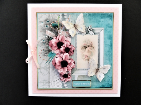 Anemone and butterfly  by Valerie Spowart