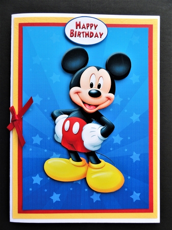 Mickey Mouse A5 Decoupage by Valerie Spowart