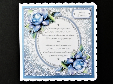 Birthday Verse Floral Blue by Valerie Spowart
