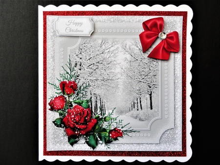 Winter Scene Red Floral 5 by Valerie Spowart