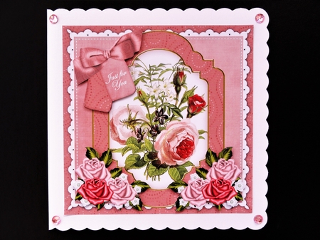 Pink Roses Just for You Floral 8inch Step by Step by Valerie Spowart