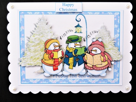Caroling Snowmen 2 card design by Valerie Spowart