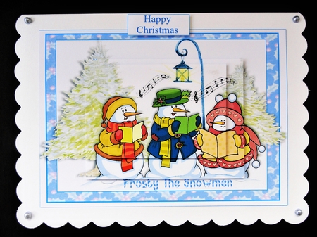 Caroling Snowmen 2 card design by Valerie Spowart