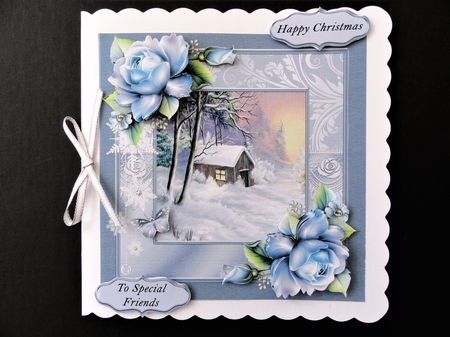 Winter Cabin Snowflakes & Porcelain Roses by Valerie Spowart