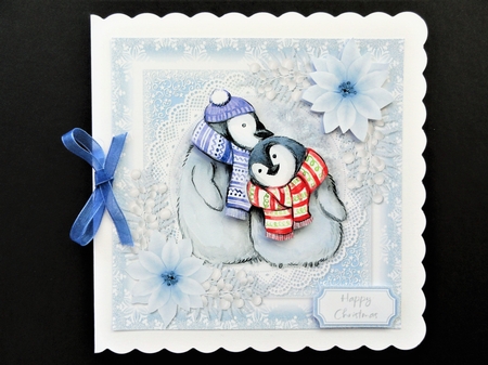 Christmas Animals 1 Penguins 7x7 Topper by Valerie Spowart