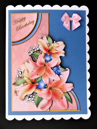 Shaped card Over The Edge Lilies by Valerie Spowart