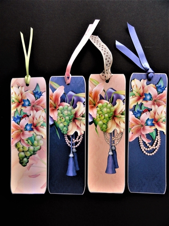 Downton Lilies bookmarks by Valerie Spowart