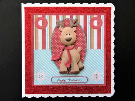 RUDOLPH CHRISTMAS CARD FRONT by Valerie Spowart