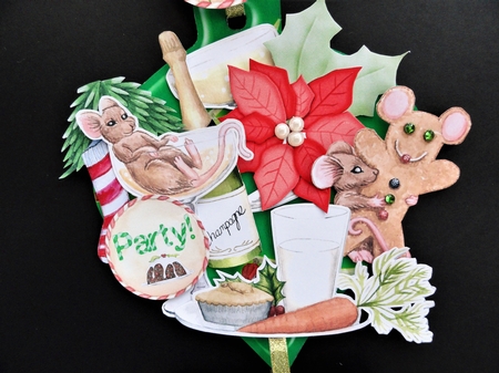 Through the Mouse Hole Christmas Party Hanging Bauble Trio by Valerie Spowart
