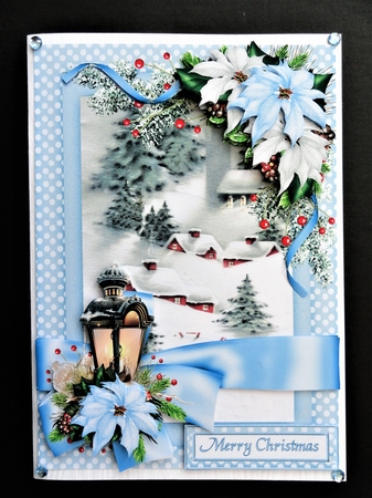 Christmas ribbon wrap church scene 3 by Valerie Spowart