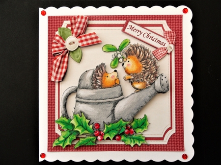 7x7 Hedgehog mistletoe kisses mini kit by Valerie Spowart