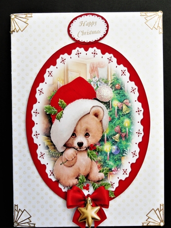 Vintage Christmas Teddy Topper 2 by Valerie Spowart