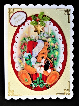 Vintage Christmas Teddy Topper 3 by Valerie Spowart