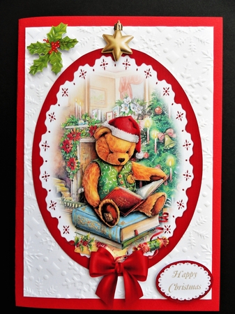 Vintage Christmas Teddy Topper 5 by Valerie Spowart